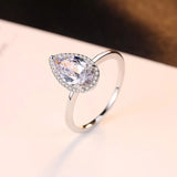 Interwined Pear 925 Silver Ring